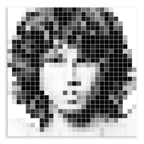 Jim Morrison | 100 × 100 cm dekorace originální obraz moderní interiér design top abstrakce plátno grafika umění stylové popart obraz na plázně pixoo pixel art jim morrison 