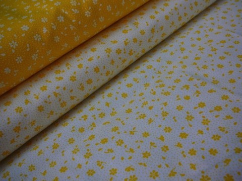Bavlněná látka žluté kytičky v bílé tašky peněženky patchwork bavlna polštáře šití obrázek látka panel metráž 