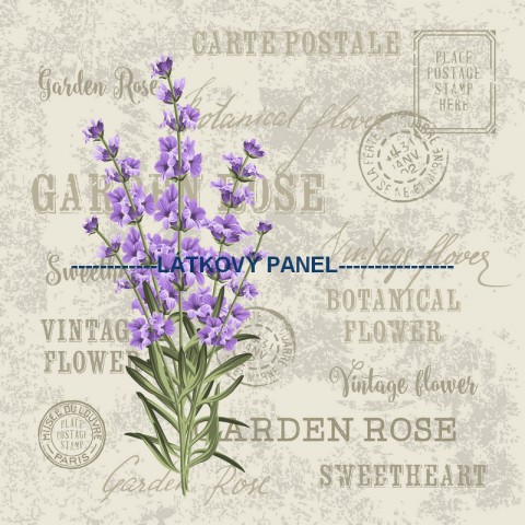 Bavlněný panel 15x15 LE01 květina levandule patchwork bavlna šití látka bavlněná kalendář levandulové 