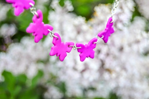 Butterfly - náhrdelník náhrdelník motýl romantické fimo něžné butterfly polymer purpurová motýlí 