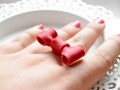 Červená mašlička - prsten