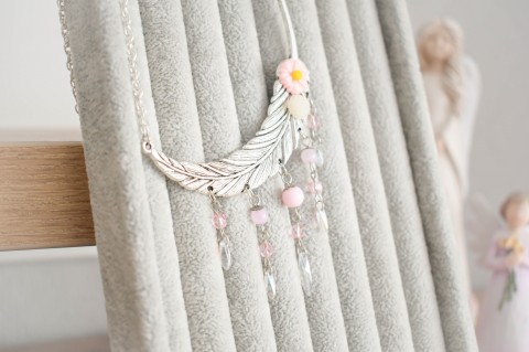 Romantika v altánku - náhrdelník náhrdelník korálky růžová bílá na krk 