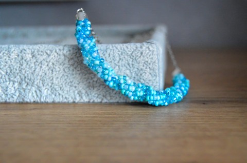 Jemný mix - náhrdelník korálky korálek modrá modré modr 