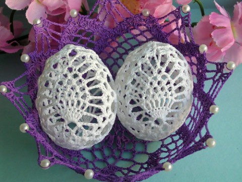 Háčkované vajíčko - ananas - č.3 dekorace háčkovaný háčkování veselé velikonoce kytičky kytička háčkované zdobené kraslice vajíčko svátky crochet egg 