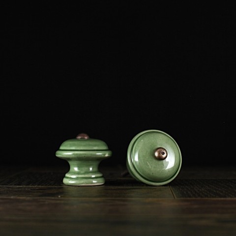Úchyt / zelený - vzor č. 3 keramika keramické vintage keramický komoda starobylé nábytek rustikální starobylý úchyt knopek rustical rustikal knopka keramický úchyt šuflík 