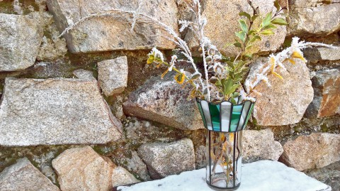 Váza Průhledná-neprůhledná váza sklo květiny tiffany 