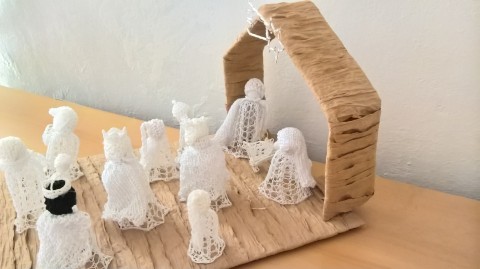betlém pletený dekorace děti vánoce ozdoba betlém marie ježíšek josef sv. rodina tři kálové sousedé 