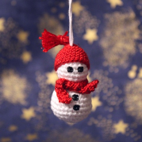 Vánoční ozdoby - sněhuláčci 6 kusů vánoce bílá vánoční ozdoba sněhulák sněhuláček 