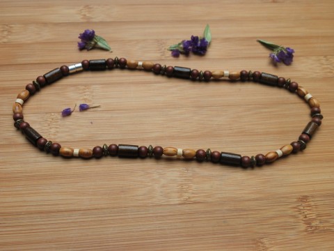 Pánský náhrdelník - tmavý náramek korálky kameny léčivý ochranný čakrový meditační joga 