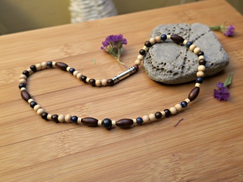Pánský náhrdelník - s Lapis lazuli náramek korálky kameny léčivý ochranný čakrový meditační joga 