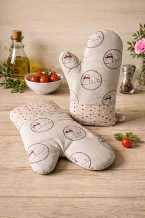 Chňapka dlouhá - zimní domov dekorace děti kapsář hračky postýlka venkov rukavice chňapka do kuchyně 