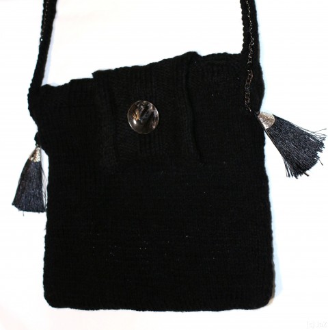 Černá pletená kabelka 28x28cm kabelka 
