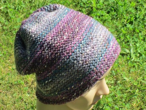 Čepice pletená - do fialova... čepice barevná čepka hučka pro ženy pletená čepice 