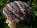 Čepice pletená, podzimní barvy