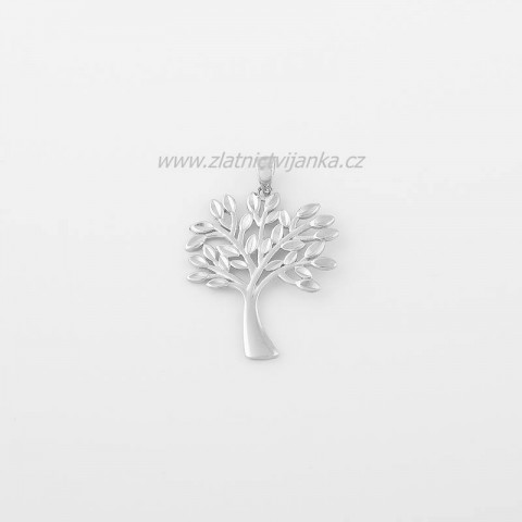 Velký strom života celostříbrný náhrdelník přívěsek srdce dárek anděl křídla stříbro zlato štěstí zirkon křídlo strom života 