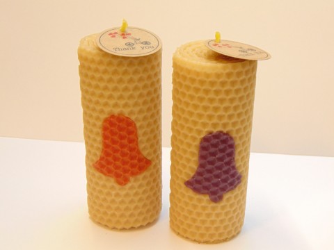 Sada svíček - zvonečky dárek vánoce svíčka svíčky včela plástev mezistěna 