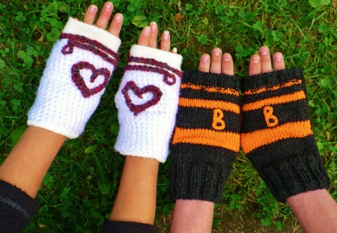 rukavice bezprstové pletení háčkování 