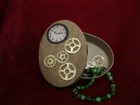 Steampunková šperkovnice krabička hodiny hodinky steampunk šperkovnice ozubené kolečko 