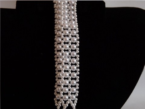 Náramek Romance elegantní bílá perličky perly svatební 