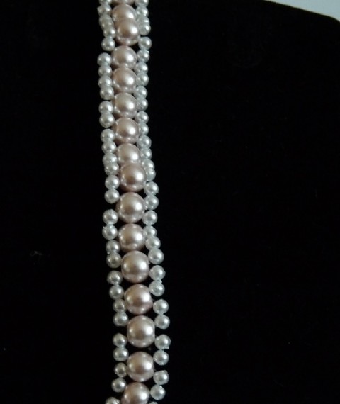 Náramek Elegance elegantní bílá béžová perličky perly svatební 