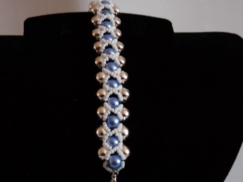 Náramek Astrea náramek originální korálky modrá elegantní bílá stříbrná 