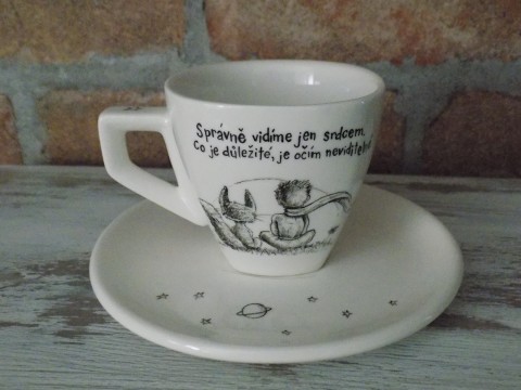 Šálka - Malý princ a Líška čaj káva kniha chlapec citát tea fox šálek ruža cup malý princ exupery líška mug little prince 