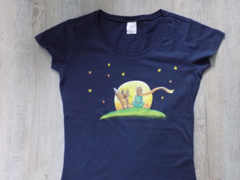 Malý princ a líška (modré tričko) kniha tričko summer fox t-shirt malý princ exupery líška little prince hvezda 