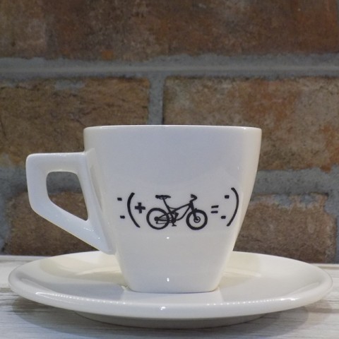 Espresso šálka Biková rovnica čaj káva kolo coffee šálek bicykel biker road bicycle 