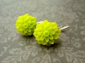 Náušnice - chryzantémky zelené