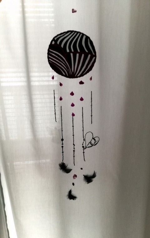 Růžovo-černý lapač snů dekorace ruční práce do bytu ruční výroba lapač snů diy 