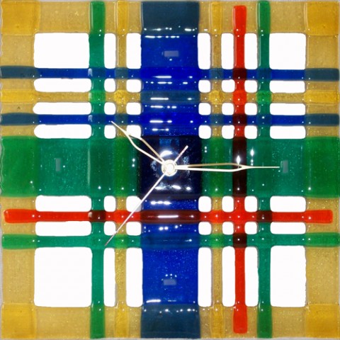 Nástěnné hodiny z barevného skla. sklo hodiny dekorativni předměty 