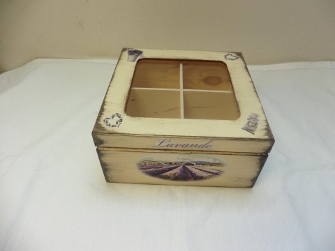Krabička na čaje s přihrádkami truhlička šperkovnička svatební truhlička truhličká z lásky 