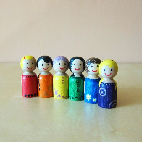 KACAFIRCUS PANENCUS (sada5+1zdarma) dřevo děti hračka figurka panáček kacafírek 