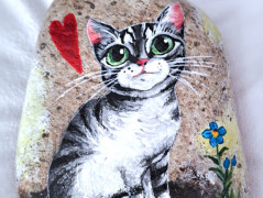 Štěstí v lásce - malovaný kámen