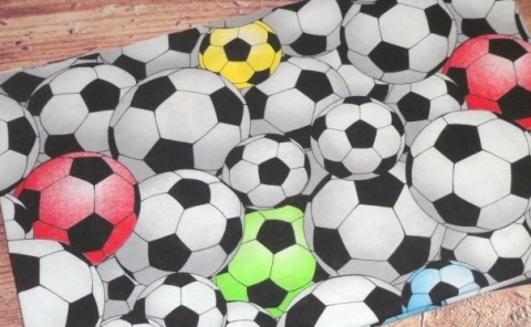 Úplet - fotbalové míče úplet fotbal kopačák kluci kluk balon fotbalový míč 