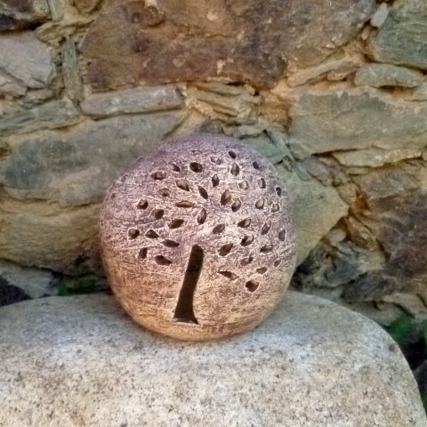 Koule - strom koule strom keramika svícen svíčka hlína 