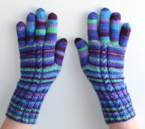 Fassett-ky rukavice pletené ručně zelená modrá fialová pletené pestré vlna vínová rukavice ivka polyamid 