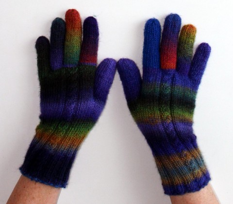 Rukavice ručně pletené zelená oranžová fialová pletené černá zimní rukavice merino prstové ivka pdzimní 