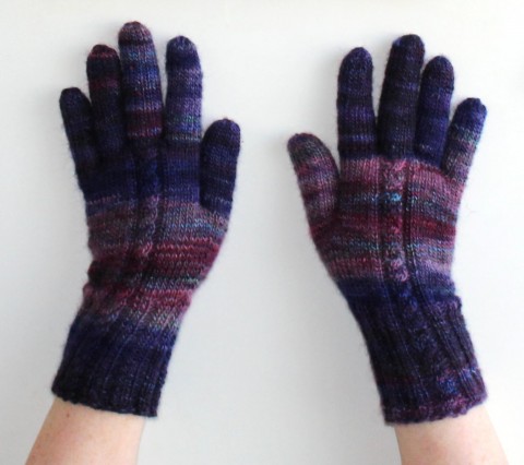 Rukavice pletené švestičky modrá fialová růžová pletené hnědá šedá pestré zimní vlna podzimní rukavice rukavičky prstové ivka polyacryl 