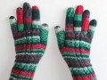 Rukavice pletené Vánoční 2v1