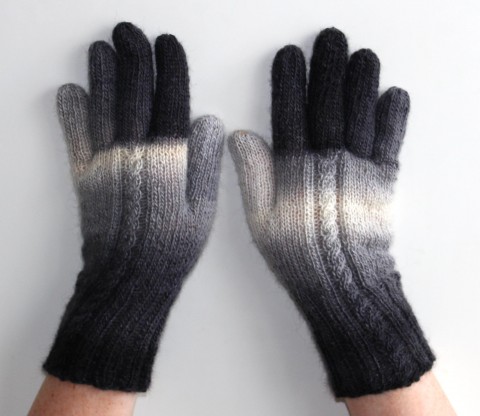 Rukavice pletené Harmonie barevné bílá černá šedá pestré rukavice rukavičky prstové ivka 