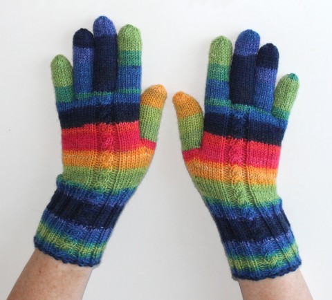 Rukavice pletené ARA merino červená zelená modrá žlutá pestré tyrkysová zimní podzimní rukavice merino rukavičky prstové ivka polyamid 