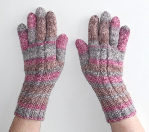 Rukavice pletené prstové dámské růžová hnědá šedá pestré béžová zimní podzimní rukavice rukavičky prstové ivka 