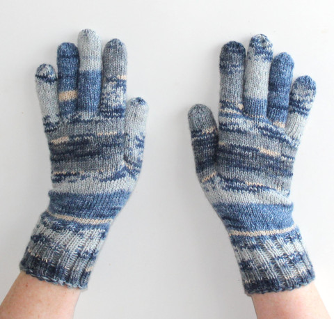 Pánské rukavice pletené ručně ručně modrá pletené černá šedá zimní rukavice melír proužek pánské handmade prstové ivka 