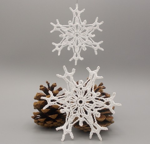 Háčkované vánoční ozdoby, vločka 8 dekorace bavlna moderní bílá hvězdička sněhová tradice vločka ruční práce na stromek 