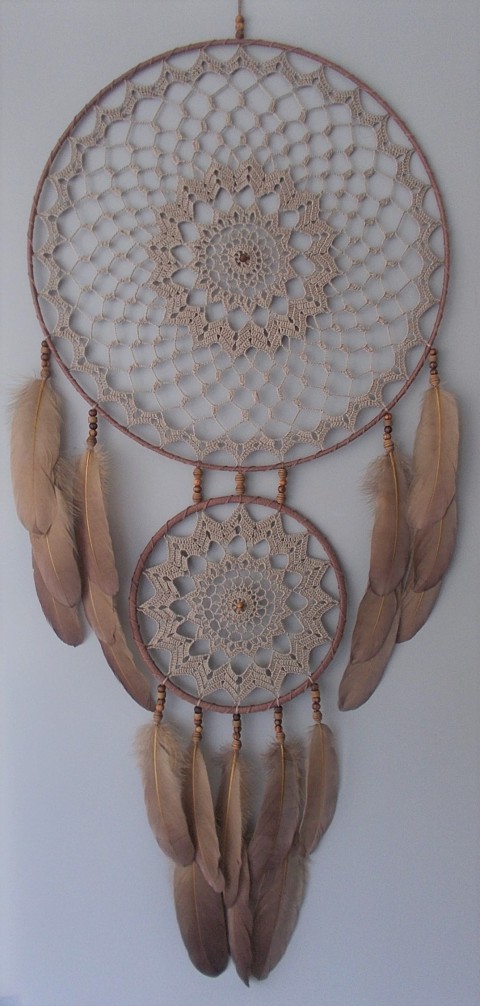 Šedohnědý náčelník 40x95 cm dárek lovec nevšední na zeď zavěsit nad postel boho dream dreamcatcher na stěnu lovci lapač snů do ložnice lapače snů do obývacího pokoje do pracovny dreams 