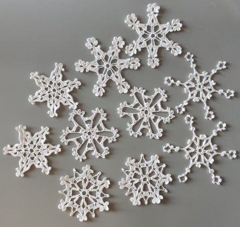 Sada vánočních ozdob 10 ks dekorace ozdoby vánoce háčkovaná bavlna vánoční hvězda ozdoba souprava háčkované hvězdička sněhová vločka vločky snowflake na stromeček christmas zavěsit na stromek snowflakes 