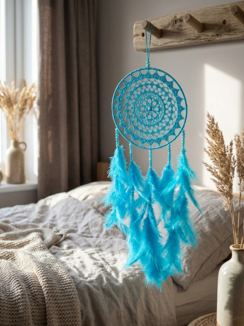 Lapač zlých snů 20 x 60 cm indián indiánský nad postel strážce boho dream lapač dreamcatcher lapač snů do ložnice 