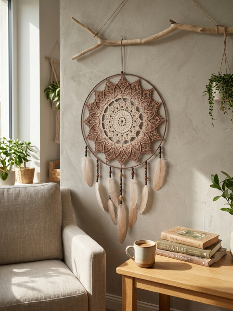Lapač zlých snů  45 x 85 cm indián indiánský nad postel strážce boho dream lapač dreamcatcher lapač snů do ložnice 