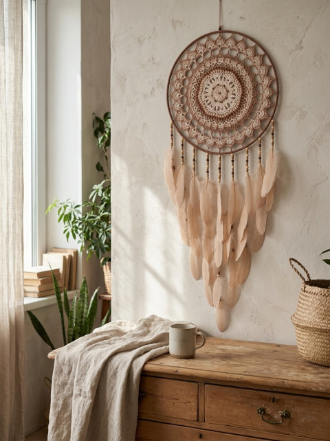 Lapač zlých snů  40 x 115 cm indián indiánský nad postel strážce boho dream lapač dreamcatcher lapač snů do ložnice 